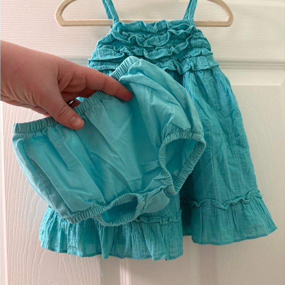 Penelope Mack Turquoise Ruffle Dress - Picture 2 of 4